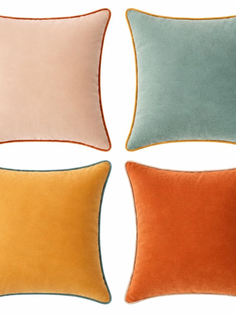 Decorative Throw Pillow Covers Cushion Cases, Set of 4 Soft Velvet Modern